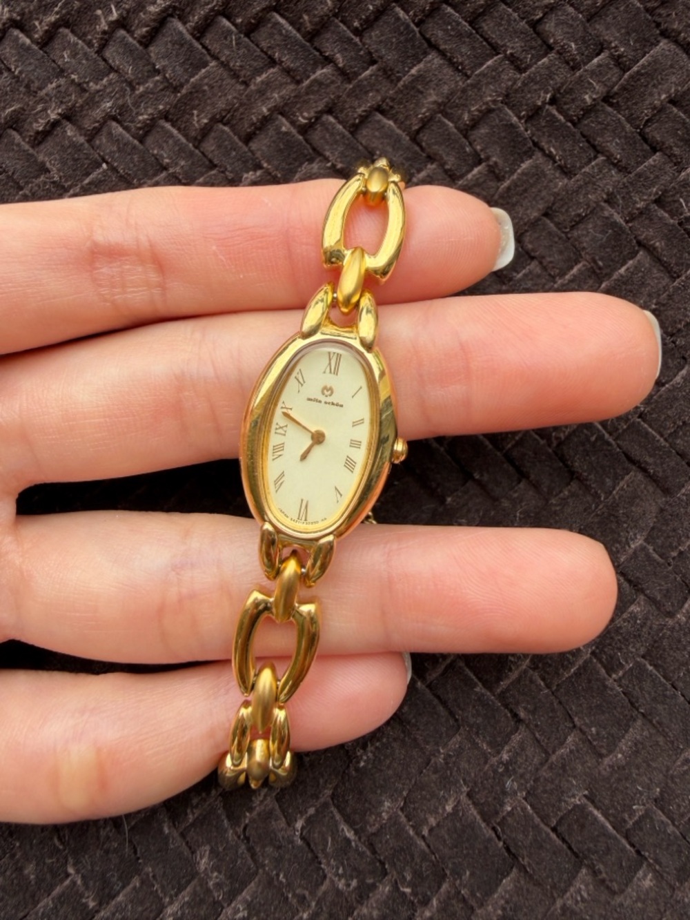 Women's Gold-Tone Oval Link Bracelet Watch